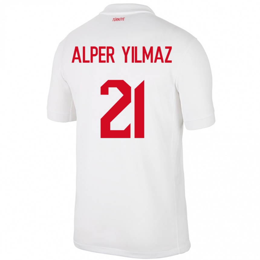 Kids Football Turkey Barış Alper Yılmaz #21 White Home Jersey 24-26 T-Shirt