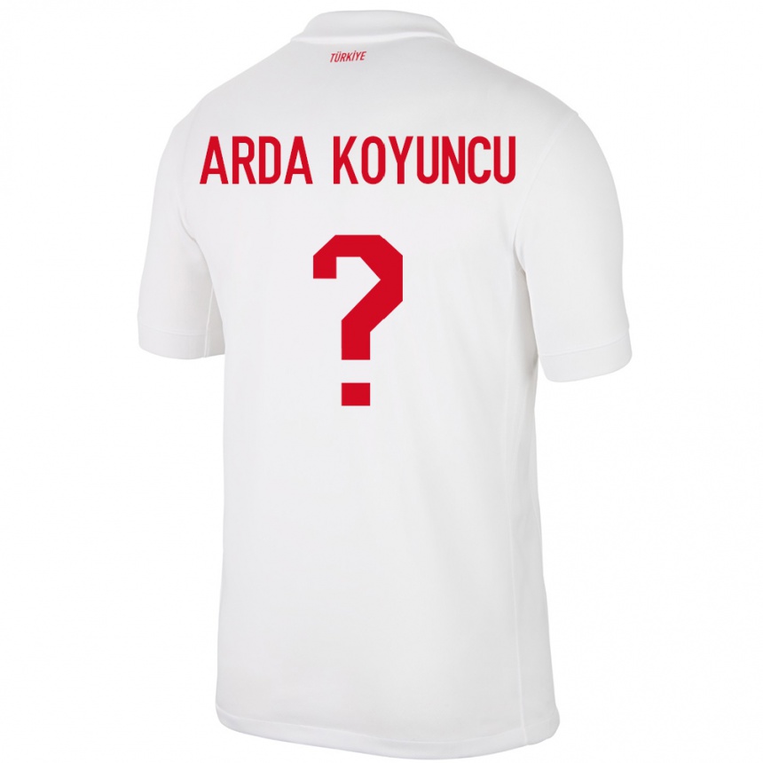 Kids Football Turkey Efe Arda Koyuncu #0 White Home Jersey 24-26 T-Shirt