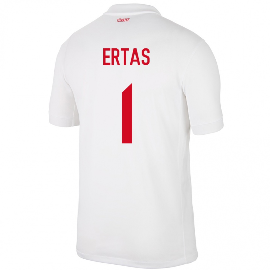 Kids Football Turkey Deniz Ertaş #1 White Home Jersey 24-26 T-Shirt