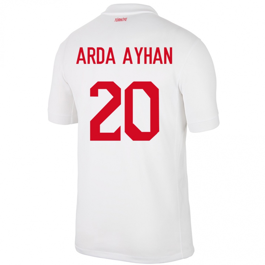 Kids Football Turkey Murat Arda Ayhan #20 White Home Jersey 24-26 T-Shirt