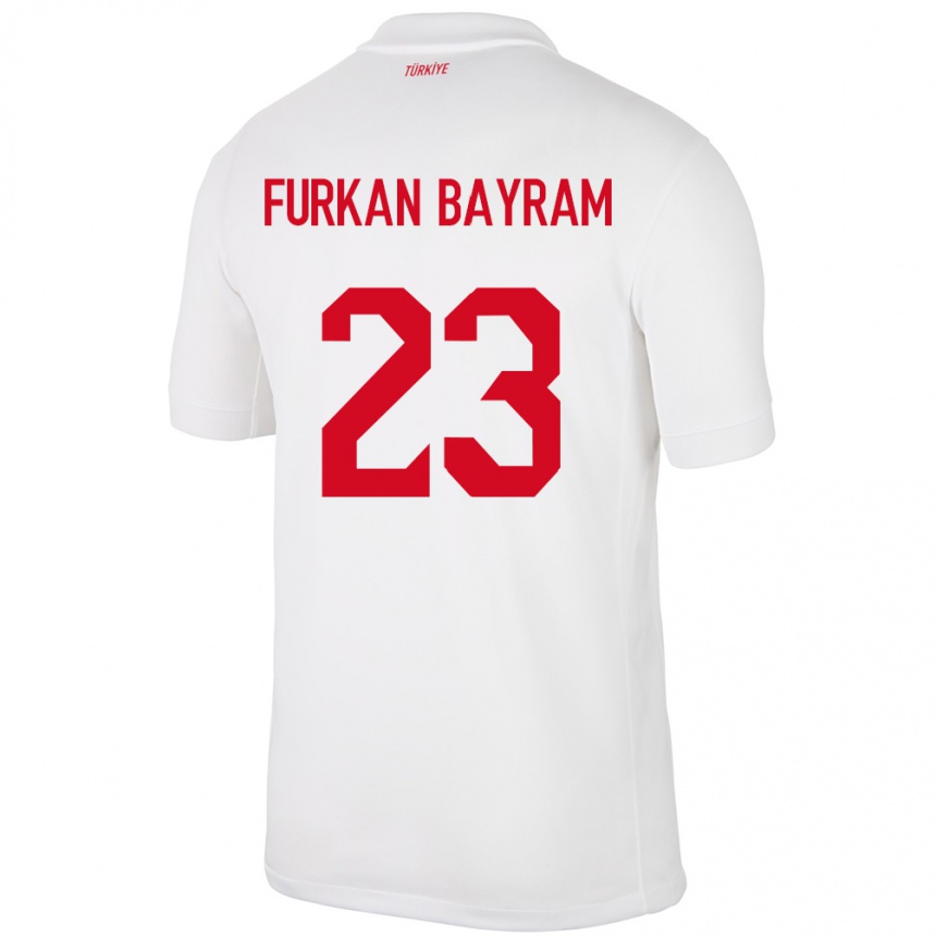 Kids Football Turkey Mert Furkan Bayram #23 White Home Jersey 24-26 T-Shirt