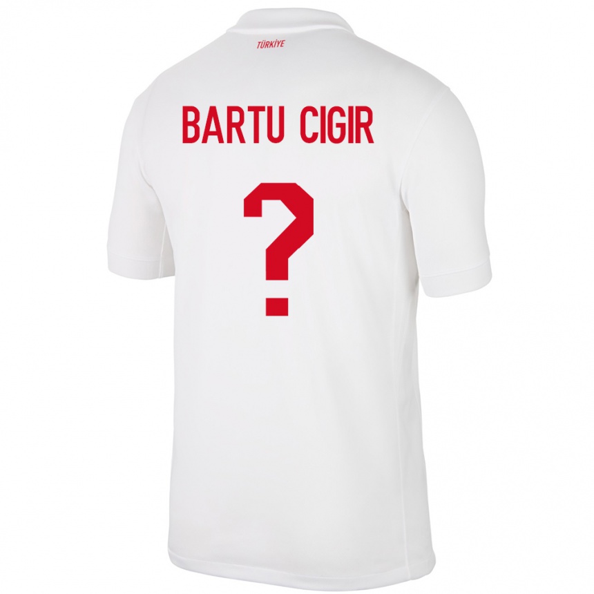 Kids Football Turkey Can Bartu Çığır #0 White Home Jersey 24-26 T-Shirt