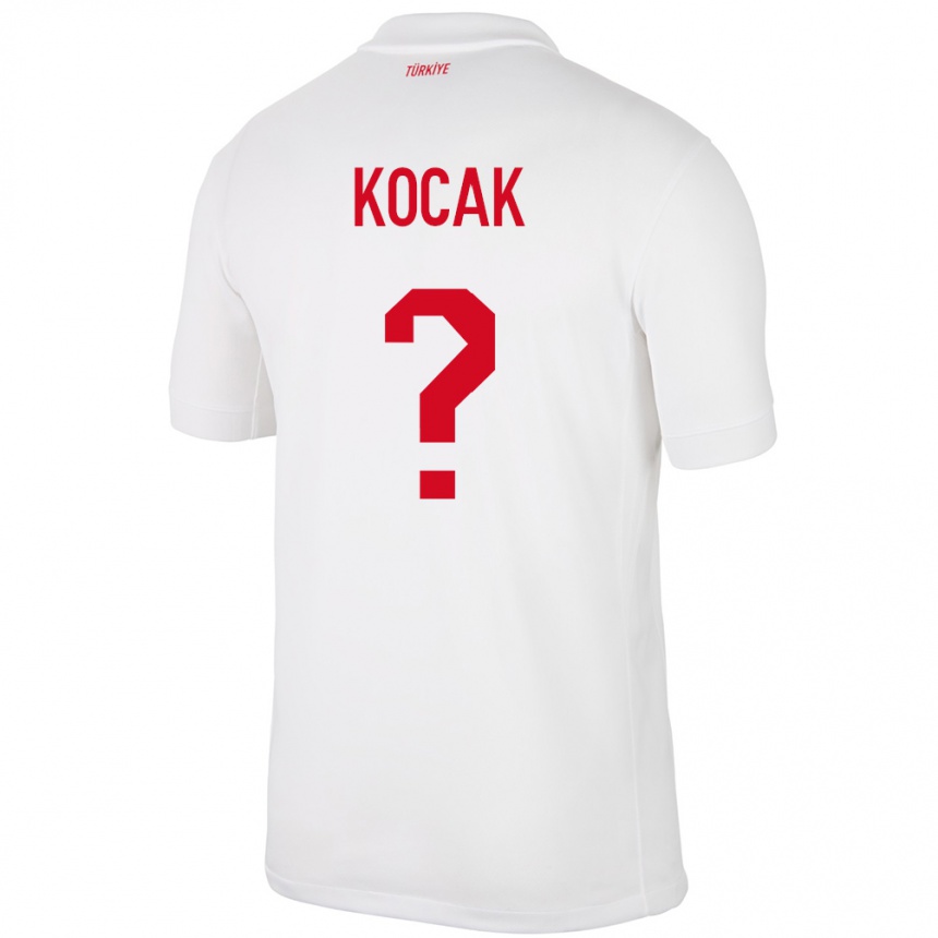 Kids Football Turkey Furkan Koçak #0 White Home Jersey 24-26 T-Shirt