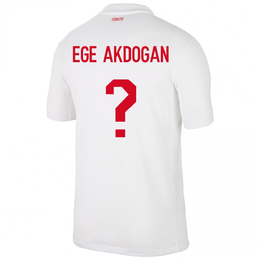 Kids Football Turkey Hasan Ege Akdoğan #0 White Home Jersey 24-26 T-Shirt