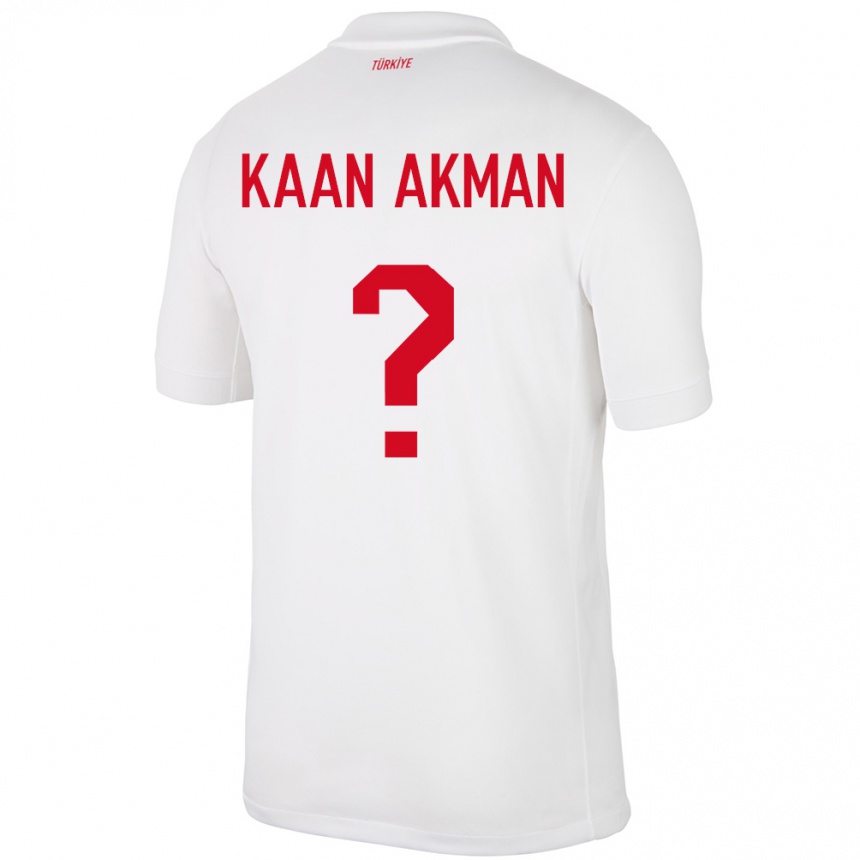 Kids Football Turkey Ege Kaan Akman #0 White Home Jersey 24-26 T-Shirt