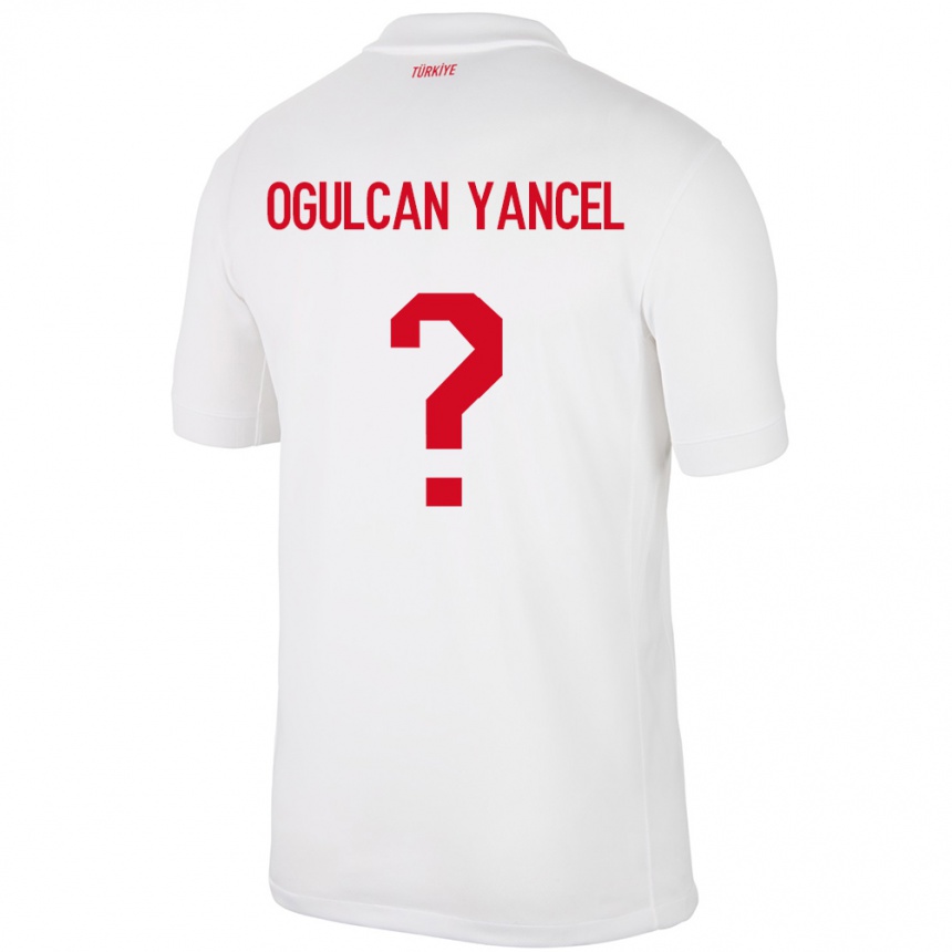 Kids Football Turkey Necati Oğulcan Yançel #0 White Home Jersey 24-26 T-Shirt