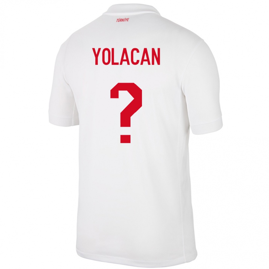 Kids Football Turkey Baran Yolaçan #0 White Home Jersey 24-26 T-Shirt