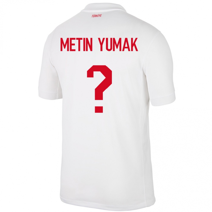 Kids Football Turkey Yiğit Metin Yumak #0 White Home Jersey 24-26 T-Shirt