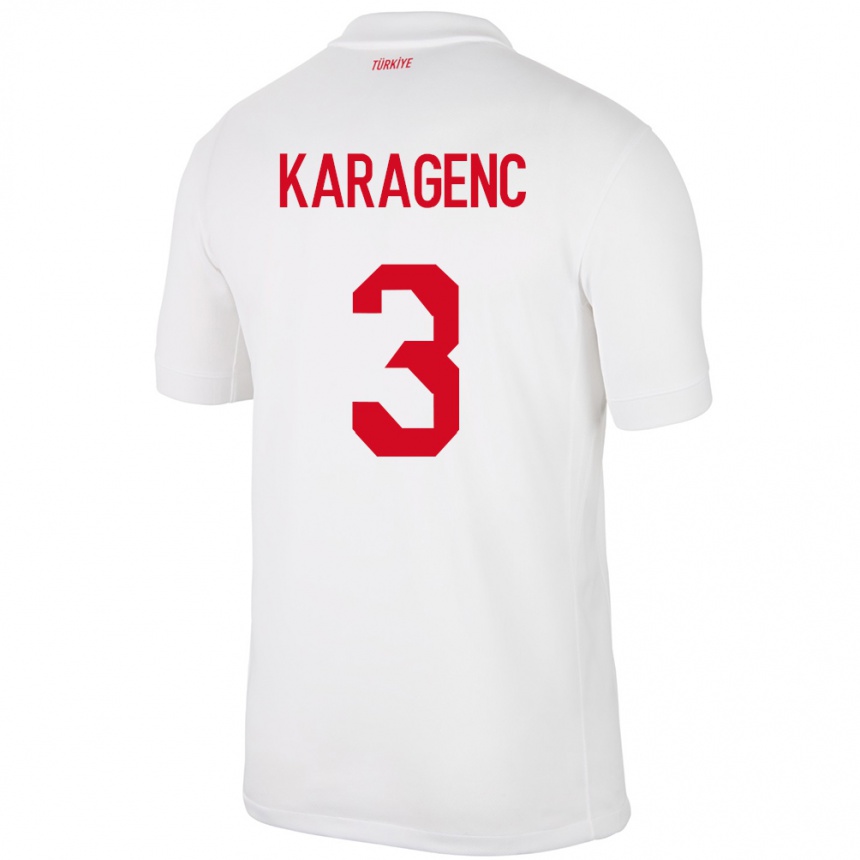 Kids Football Turkey Didem Karagenç #3 White Home Jersey 24-26 T-Shirt