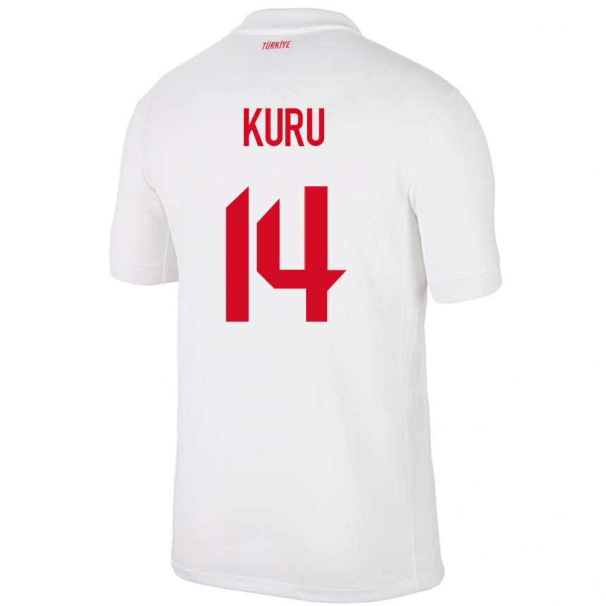 Kids Football Turkey Büşra Kuru #14 White Home Jersey 24-26 T-Shirt
