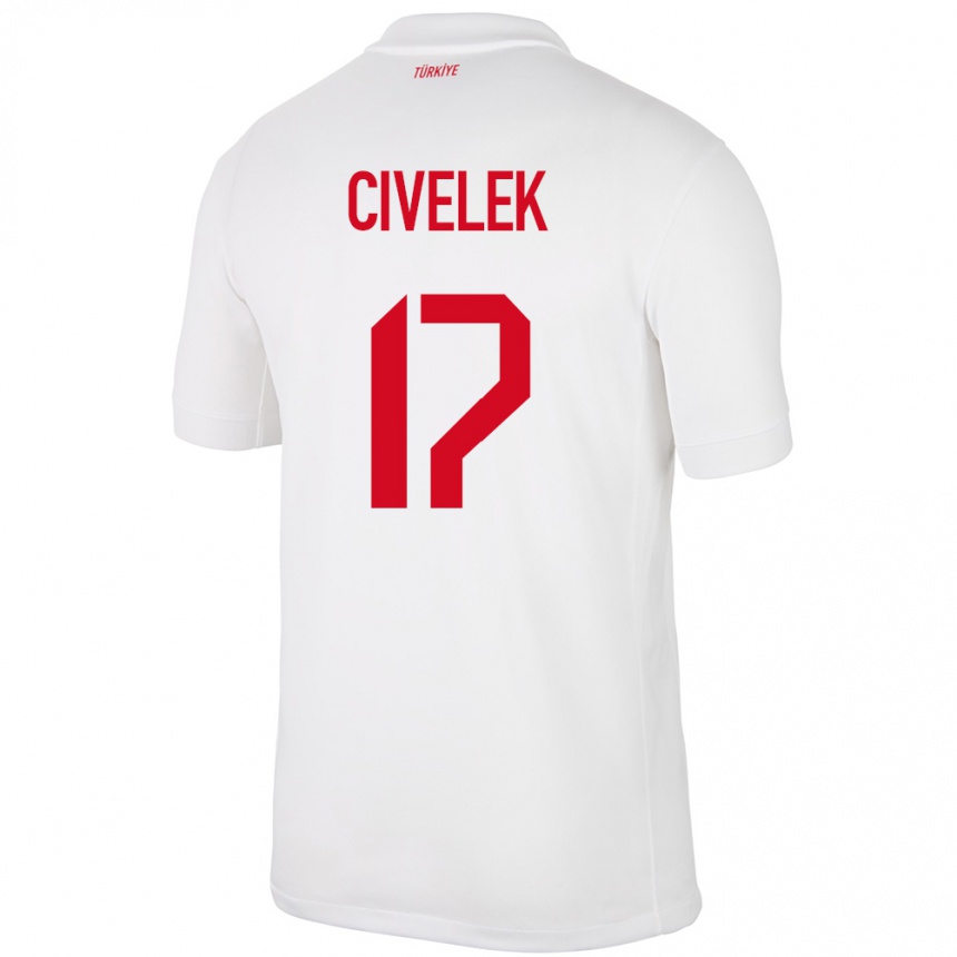 Kids Football Turkey İlayda Civelek #17 White Home Jersey 24-26 T-Shirt