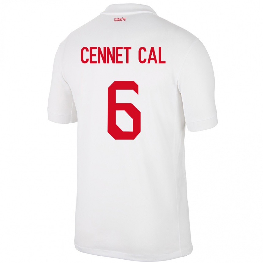 Kids Football Turkey Meryem Cennet Çal #6 White Home Jersey 24-26 T-Shirt