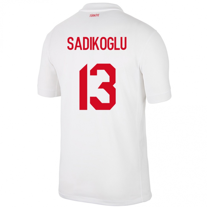 Kids Football Turkey Birgül Sadıkoğlu #13 White Home Jersey 24-26 T-Shirt