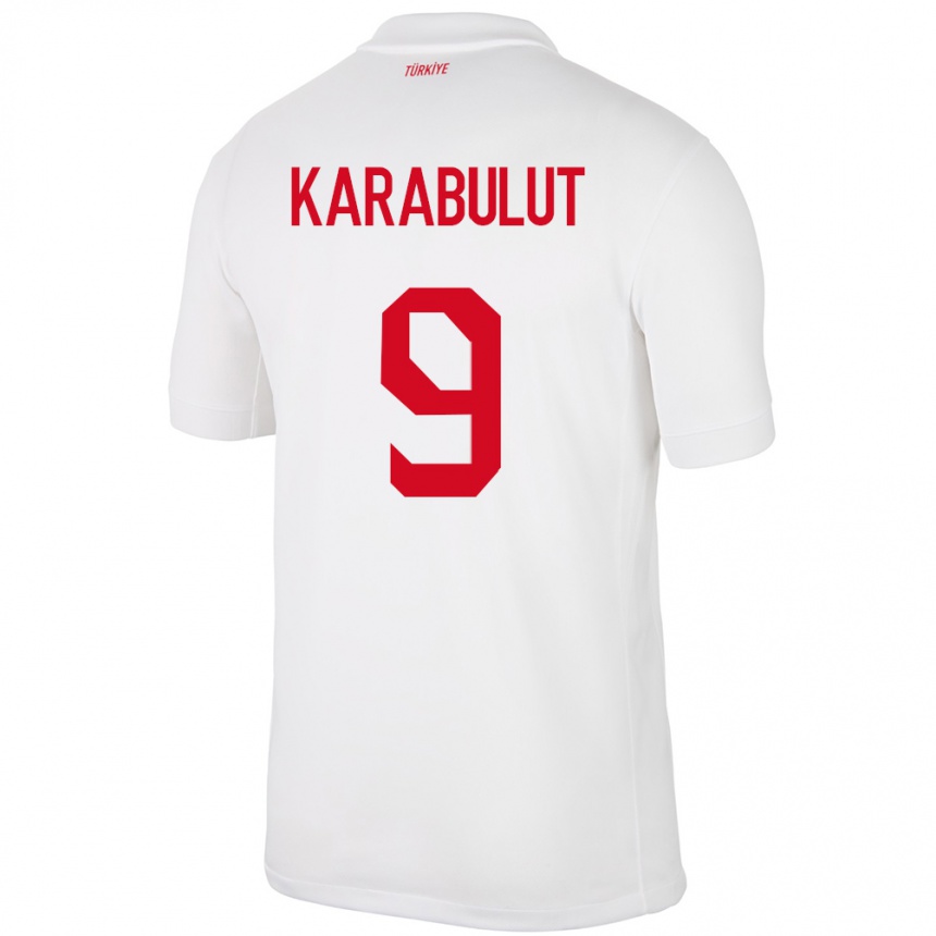 Kids Football Turkey Arzu Karabulut #9 White Home Jersey 24-26 T-Shirt