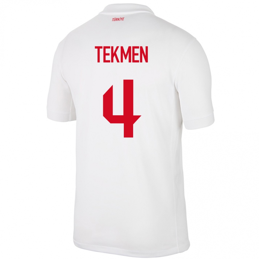 Kids Football Turkey Ece Tekmen #4 White Home Jersey 24-26 T-Shirt