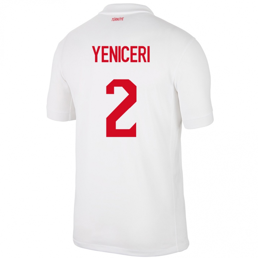 Kids Football Turkey Berna Yeniçeri #2 White Home Jersey 24-26 T-Shirt