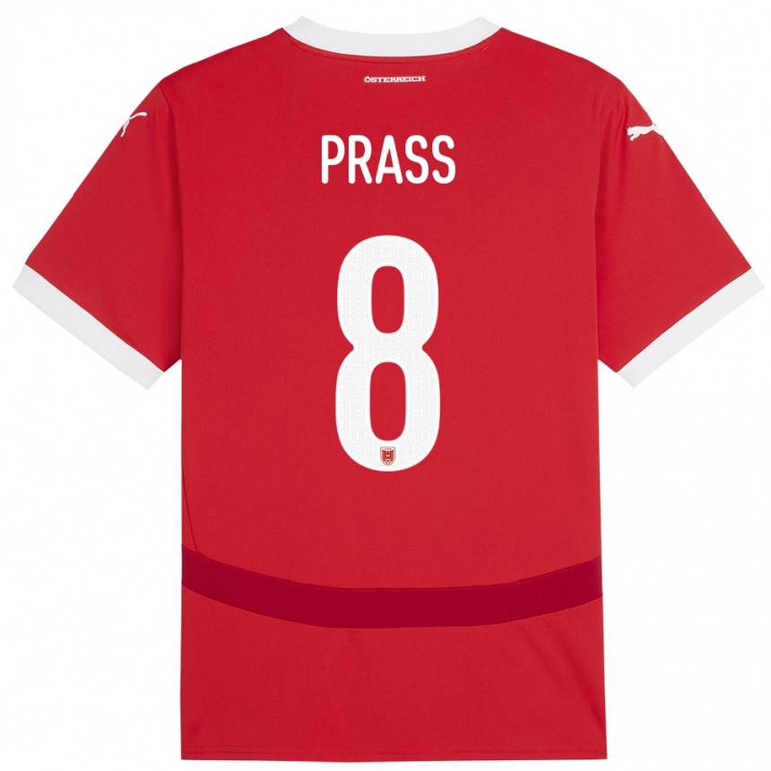 Kids Football Austria Alexander Prass #8 Red Home Jersey 24-26 T-Shirt