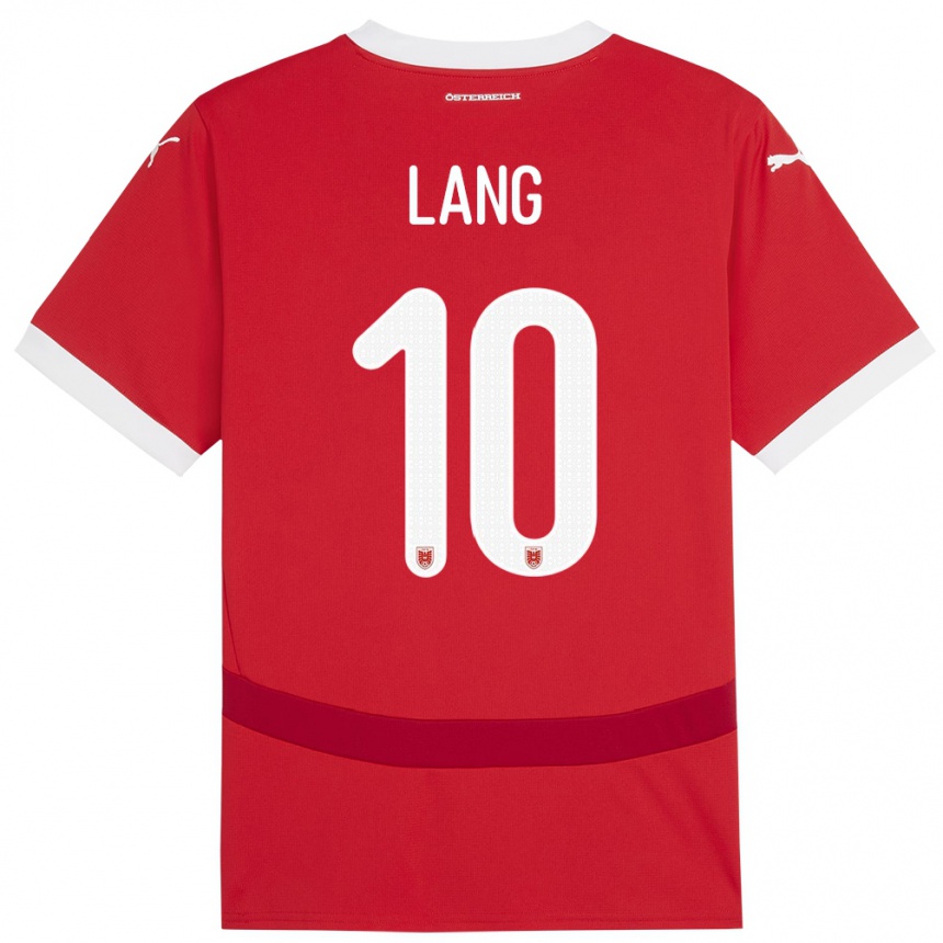 Kids Football Austria Christoph Lang #10 Red Home Jersey 24-26 T-Shirt