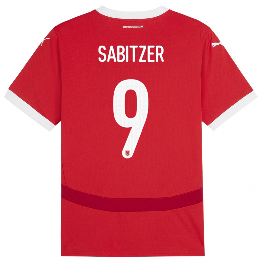 Kids Football Austria Marcel Sabitzer #9 Red Home Jersey 24-26 T-Shirt