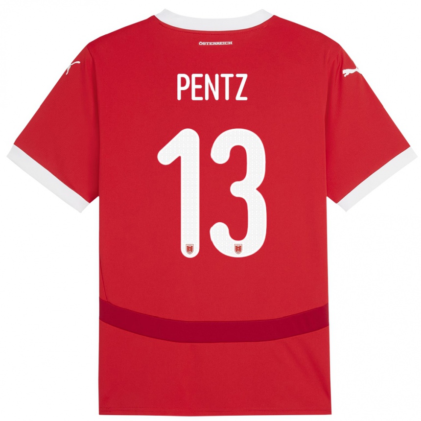 Kids Football Austria Patrick Pentz #13 Red Home Jersey 24-26 T-Shirt