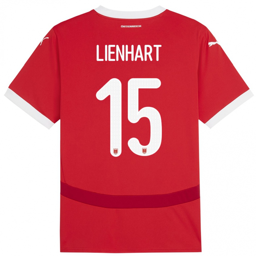 Kids Football Austria Philipp Lienhart #15 Red Home Jersey 24-26 T-Shirt