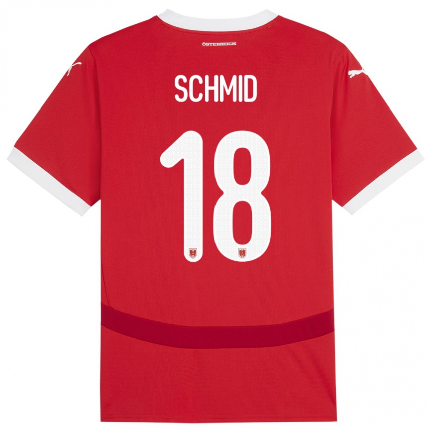 Kids Football Austria Romano Schmid #18 Red Home Jersey 24-26 T-Shirt