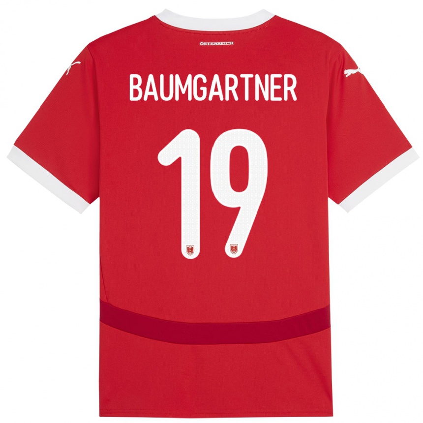 Kids Football Austria Christoph Baumgartner #19 Red Home Jersey 24-26 T-Shirt