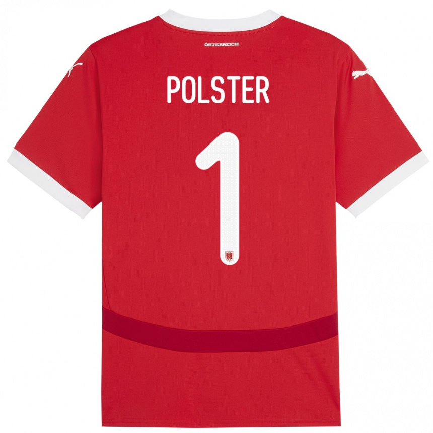 Kids Football Austria Nikolas Polster #1 Red Home Jersey 24-26 T-Shirt