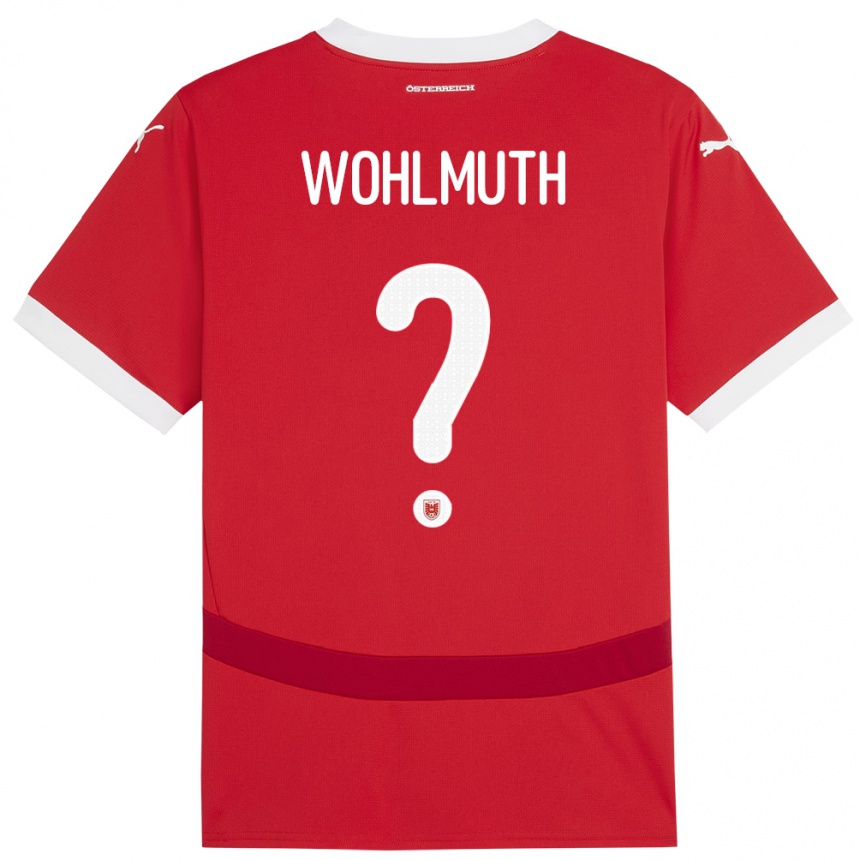 Kids Football Austria Fabian Wohlmuth #0 Red Home Jersey 24-26 T-Shirt