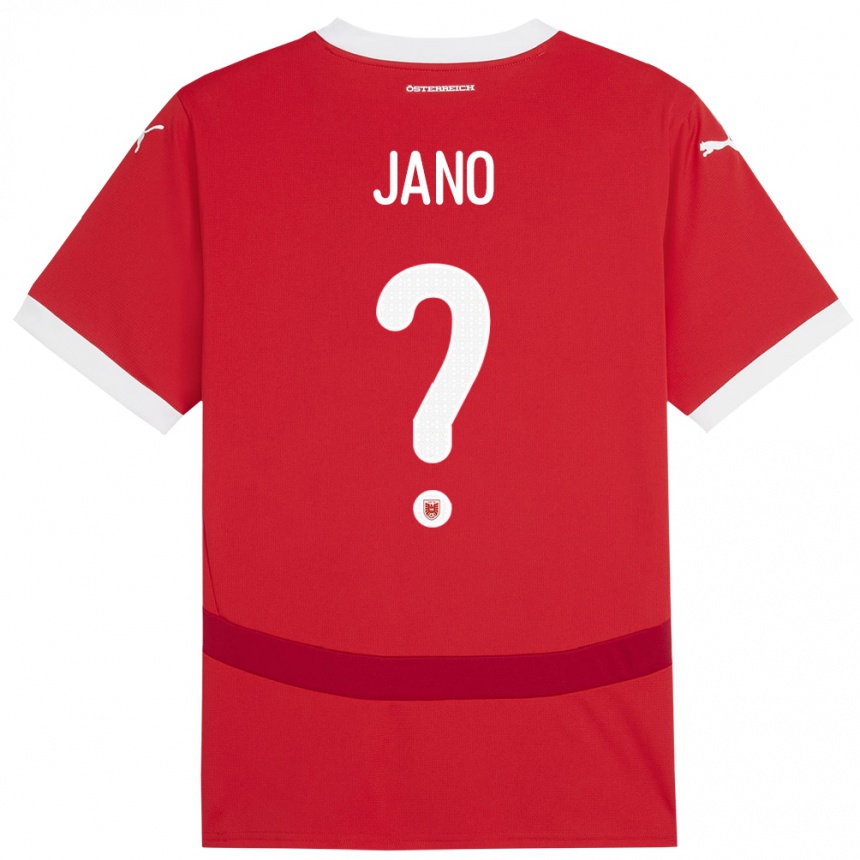 Kids Football Austria Zeteny Jano #0 Red Home Jersey 24-26 T-Shirt