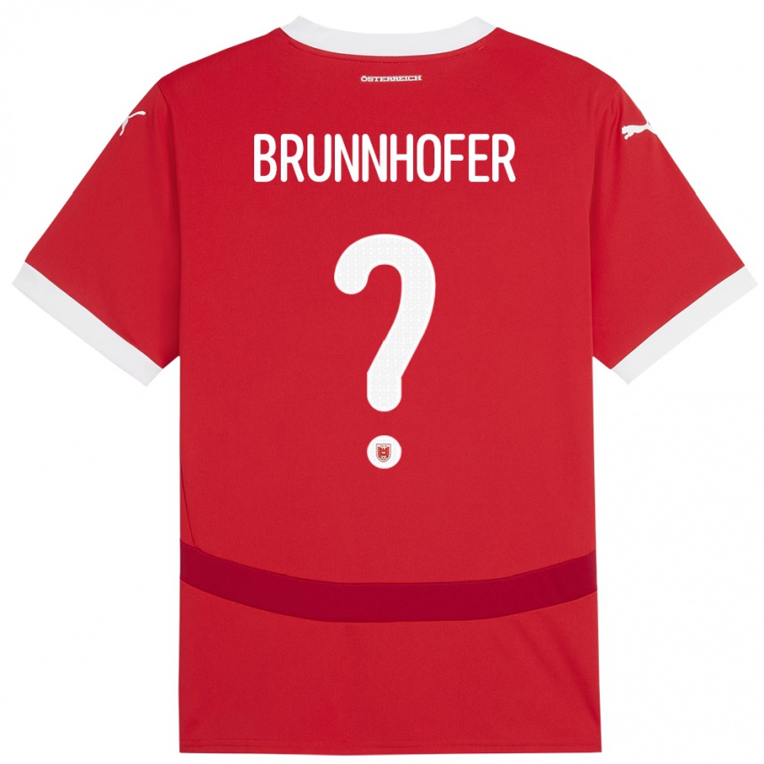 Kids Football Austria Jakob Brunnhofer #0 Red Home Jersey 24-26 T-Shirt