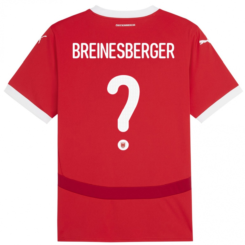 Kids Football Austria Christoph Breinesberger #0 Red Home Jersey 24-26 T-Shirt