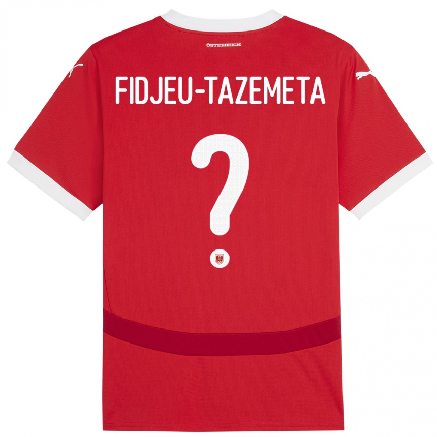 Kids Football Austria Thierry Fidjeu-Tazemeta #0 Red Home Jersey 24-26 T-Shirt