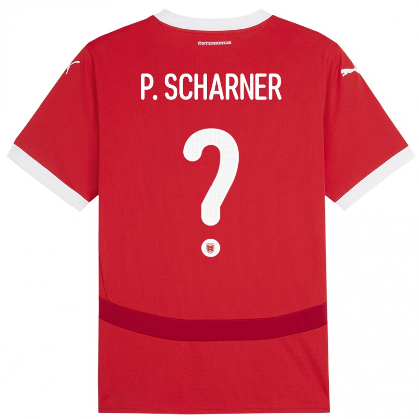 Kids Football Austria Paul Scharner #0 Red Home Jersey 24-26 T-Shirt