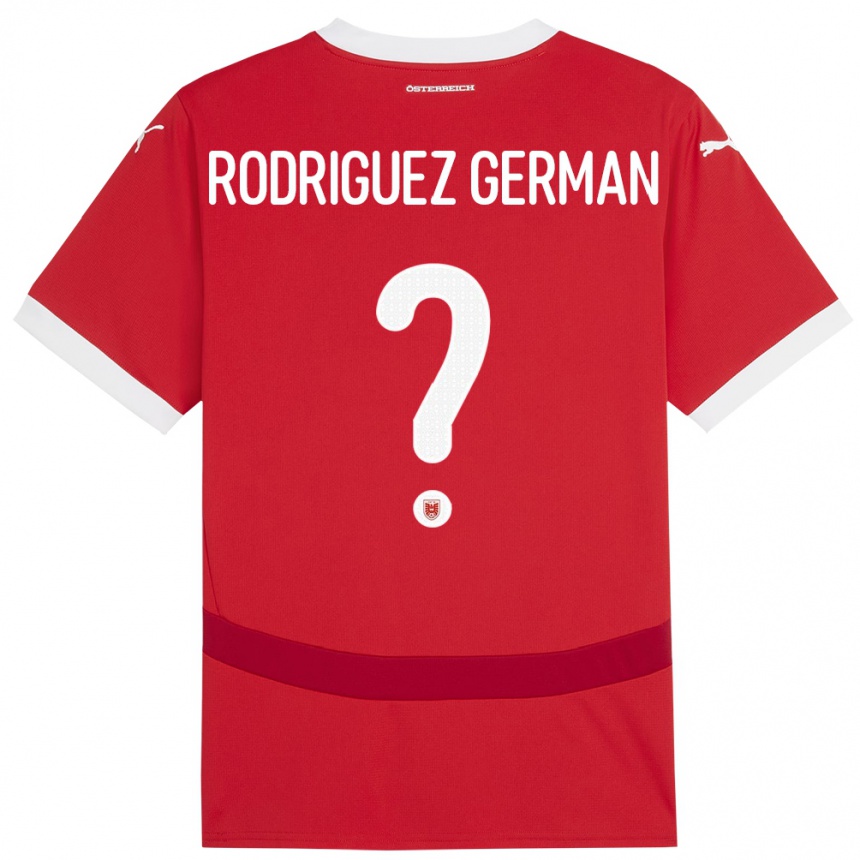 Kids Football Austria Ryan Rodriguez German #0 Red Home Jersey 24-26 T-Shirt