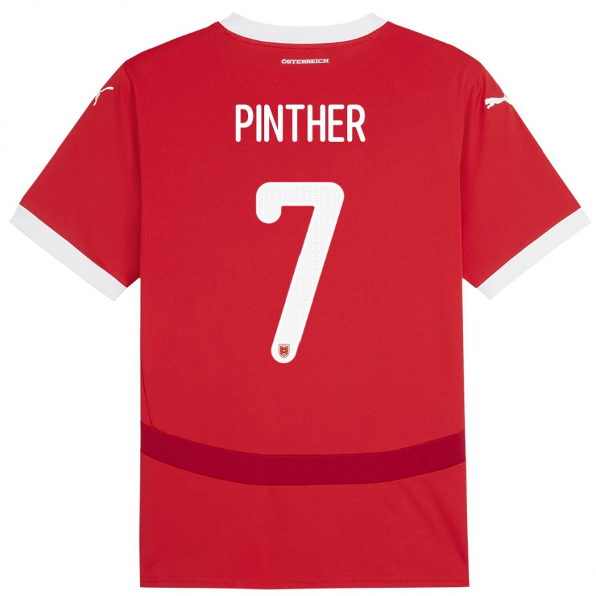 Kids Football Austria Viktoria Pinther #7 Red Home Jersey 24-26 T-Shirt