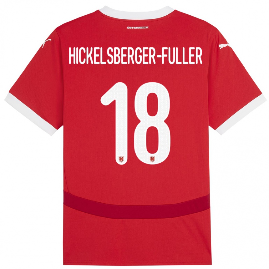 Kids Football Austria Julia Hickelsberger-Füller #18 Red Home Jersey 24-26 T-Shirt