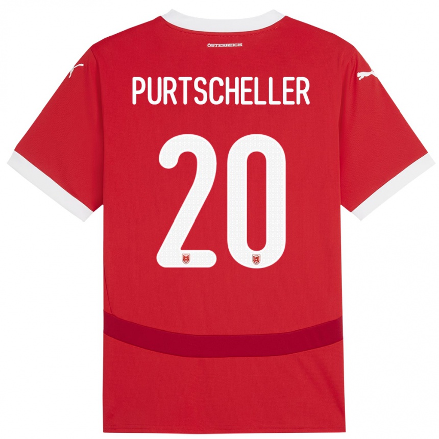 Kids Football Austria Lilli Purtscheller #20 Red Home Jersey 24-26 T-Shirt