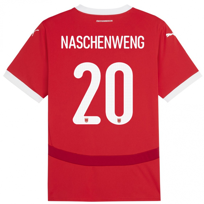 Kids Football Austria Katharina Naschenweng #20 Red Home Jersey 24-26 T-Shirt