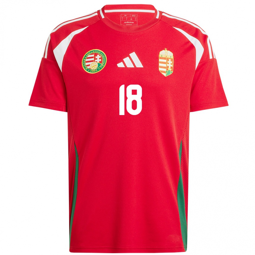 Kids Football Hungary Barnabás Barkóczi #18 Red Home Jersey 24-26 T-Shirt