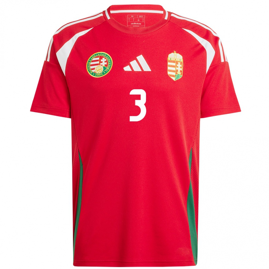 Kids Football Hungary Laura Palakovics #3 Red Home Jersey 24-26 T-Shirt