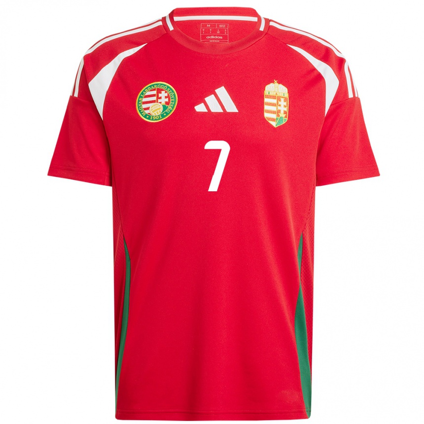 Kids Football Hungary Zsanett Kaján #7 Red Home Jersey 24-26 T-Shirt