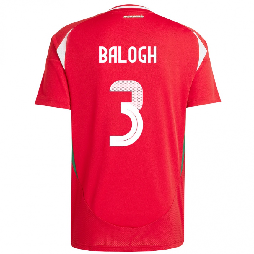 Kids Football Hungary Botond Balogh #3 Red Home Jersey 24-26 T-Shirt