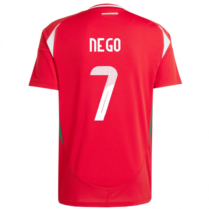 Kids Football Hungary Loïc Nego #7 Red Home Jersey 24-26 T-Shirt