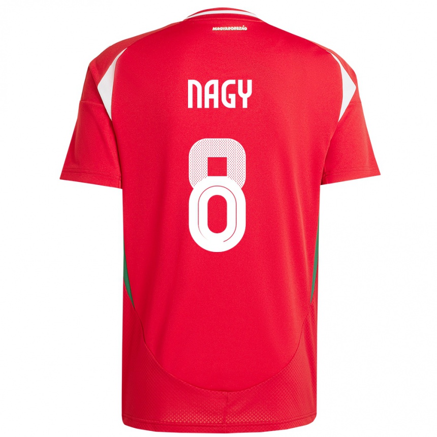 Kids Football Hungary Ádám Nagy #8 Red Home Jersey 24-26 T-Shirt