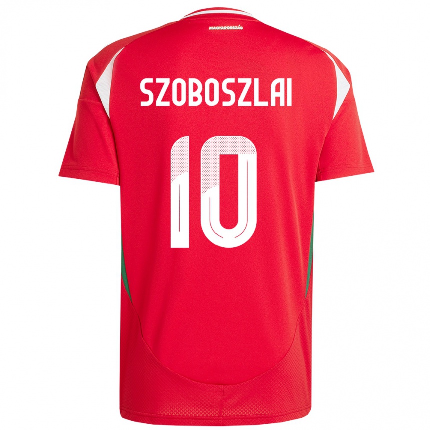 Kids Football Hungary Dominik Szoboszlai #10 Red Home Jersey 24-26 T-Shirt