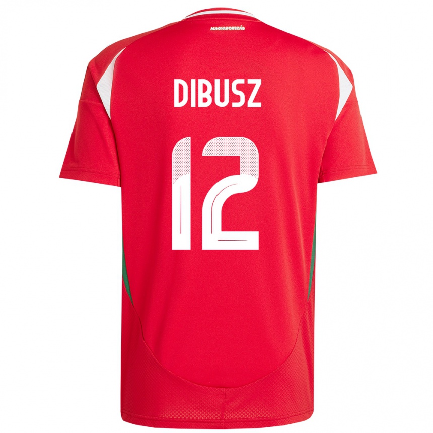 Kids Football Hungary Dénes Dibusz #12 Red Home Jersey 24-26 T-Shirt