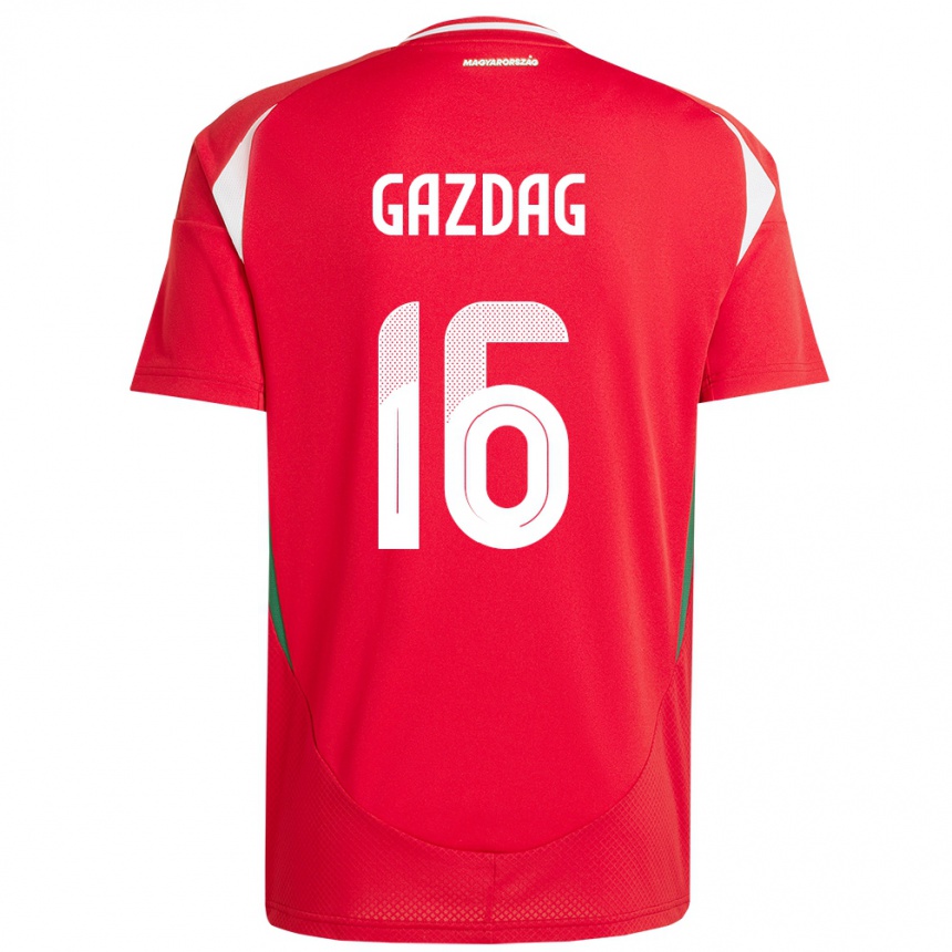 Kids Football Hungary Dániel Gazdag #16 Red Home Jersey 24-26 T-Shirt