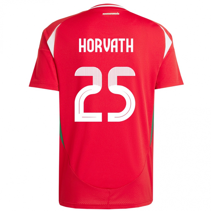 Kids Football Hungary Krisztofer Horváth #25 Red Home Jersey 24-26 T-Shirt