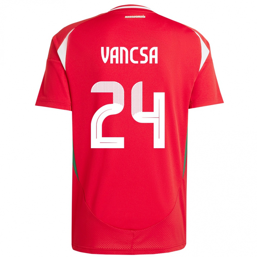 Kids Football Hungary Zalán Vancsa #24 Red Home Jersey 24-26 T-Shirt